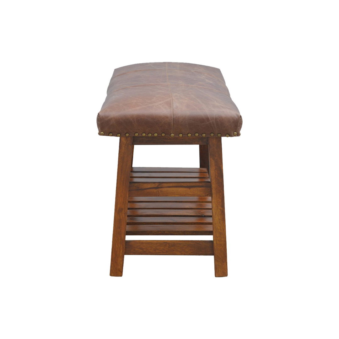 Buffalo Hide Hallway Bench