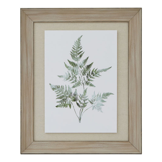Watercolour Fern Duo In Washed Wood Frame