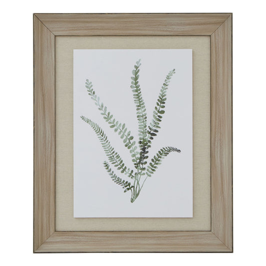 Watercolour Fern Duo In Washed Wood Frame