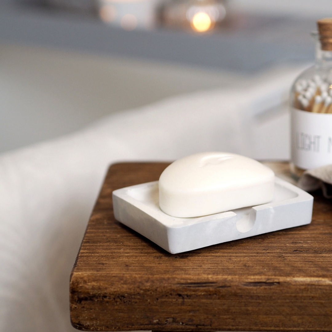 White Marble Concrete Soap Dish