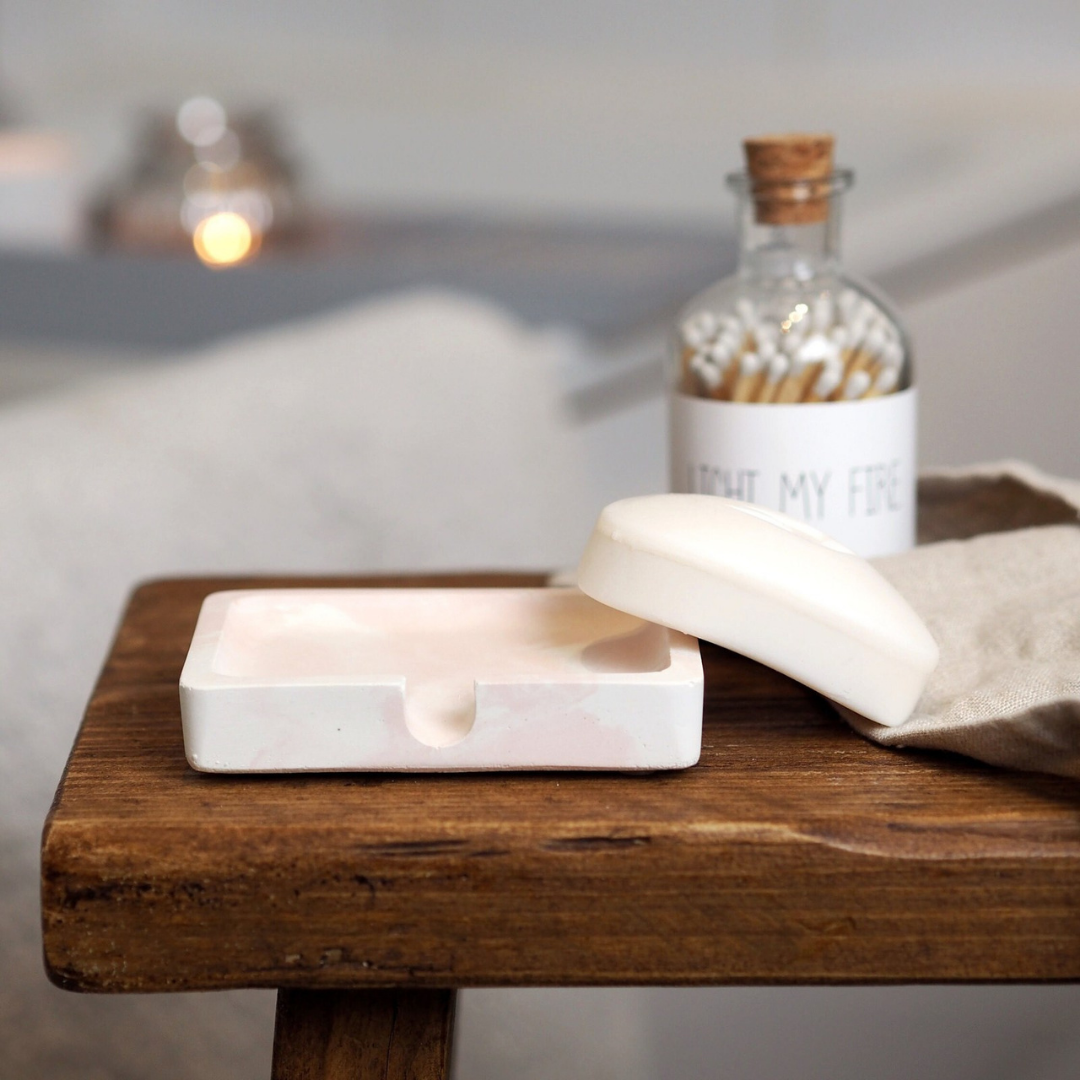 White Marble Concrete Soap Dish