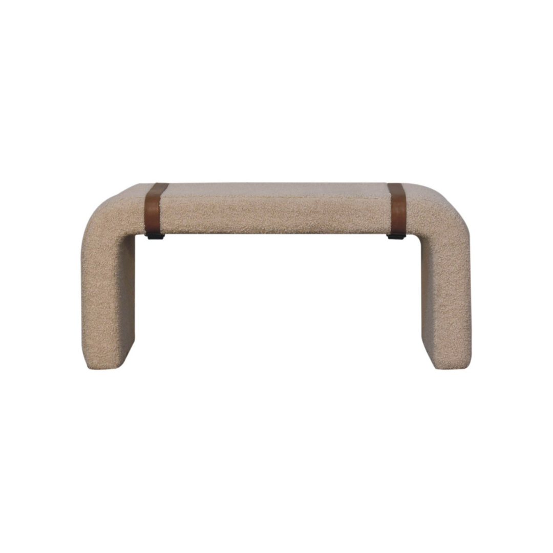Boucle Leather Strap Bench