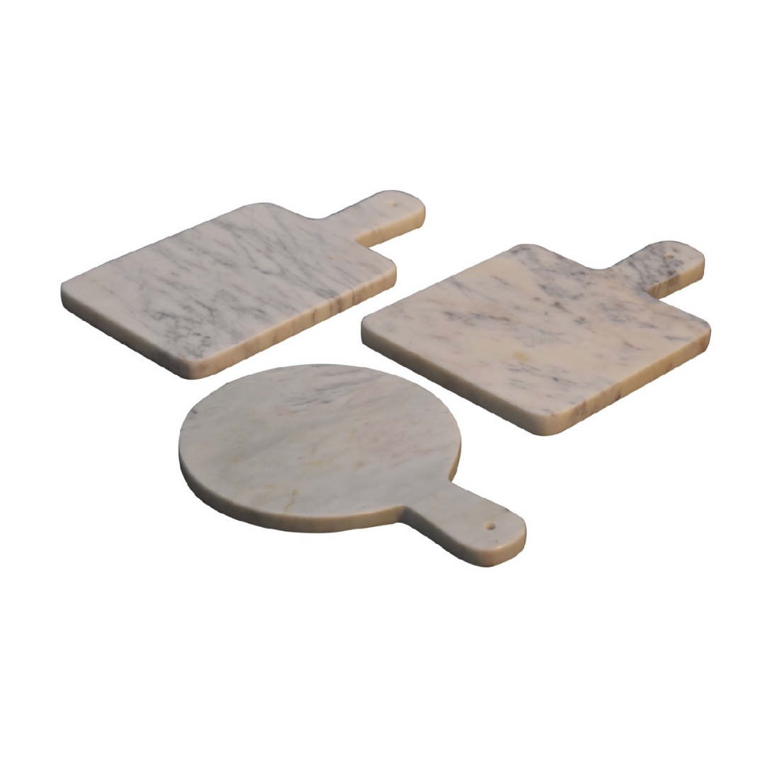 White Marble Chopping Board Set