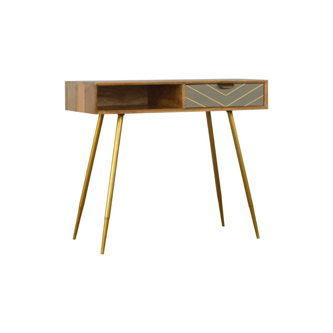 Cement Brass Writing Desk