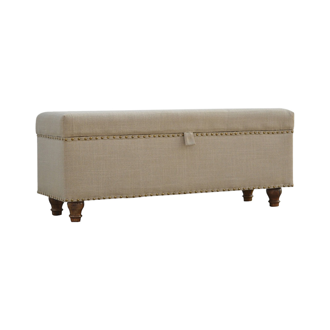 Studded Linen Lid-up Bench