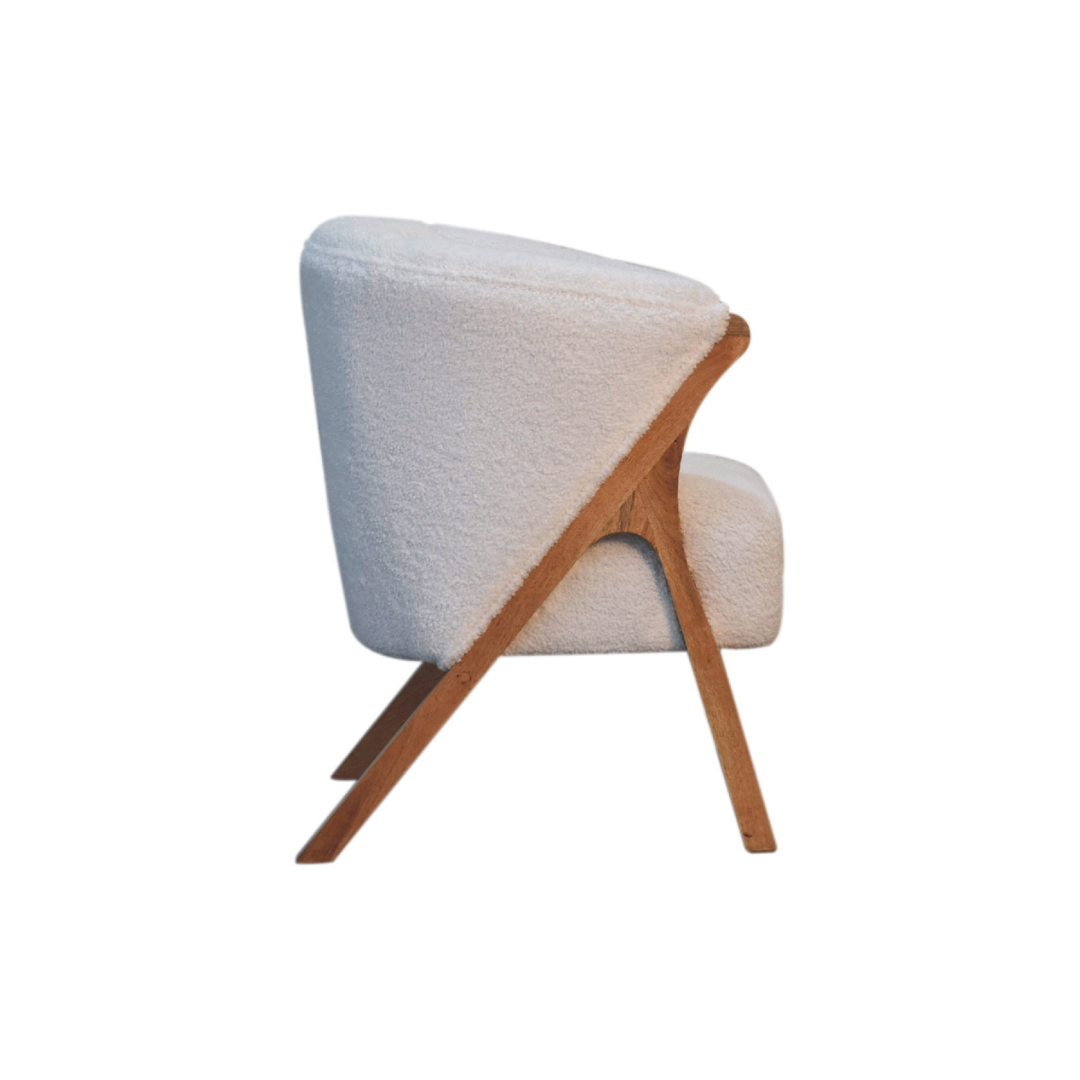 White Boucle Minimalistic Chair