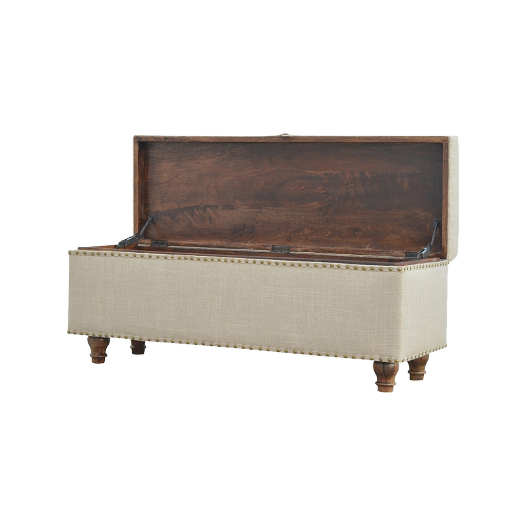 Studded Linen Lid-up Bench