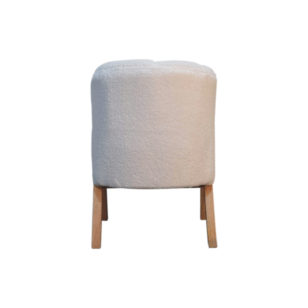 White Boucle Minimalistic Chair