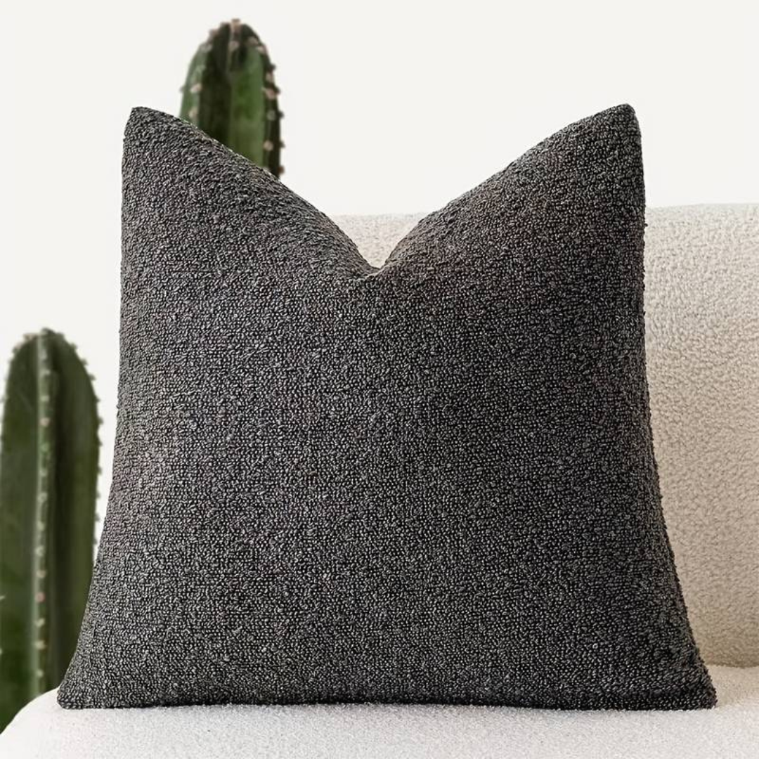 Dark Grey Chenille Cushion Cover