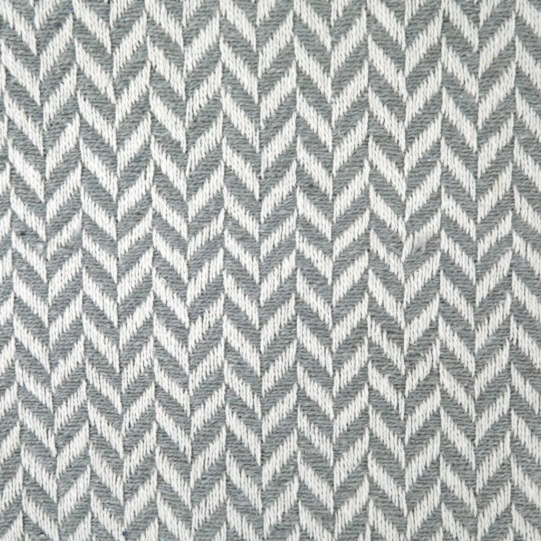 Silver Chevron Pattern Cotton Throw Blanket