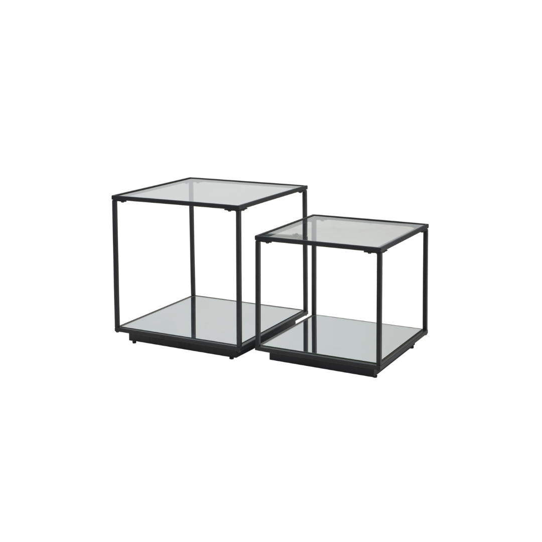 Lennox Black Framed Set Of 2 Side Tables