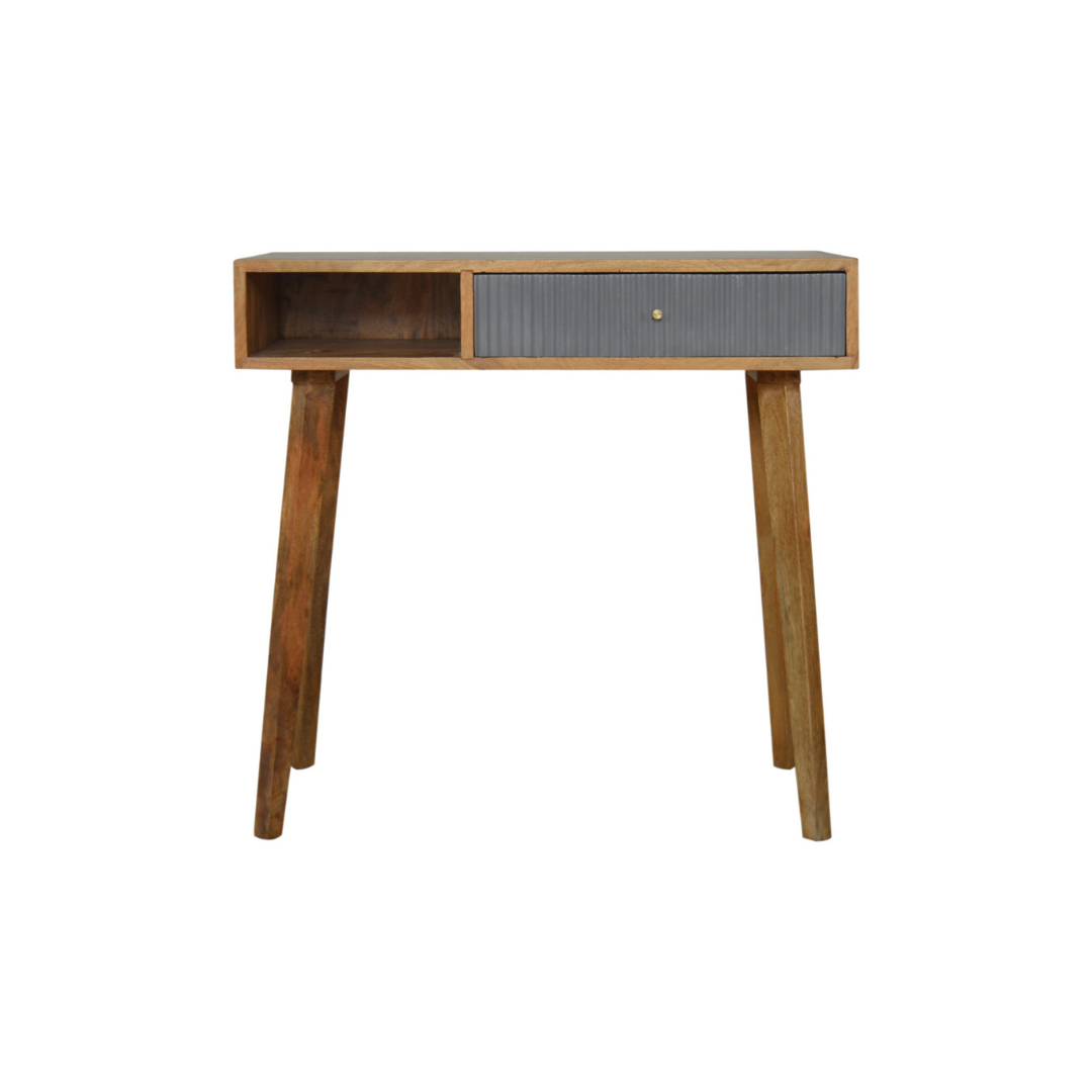 Grey Line Carved Writing Desk