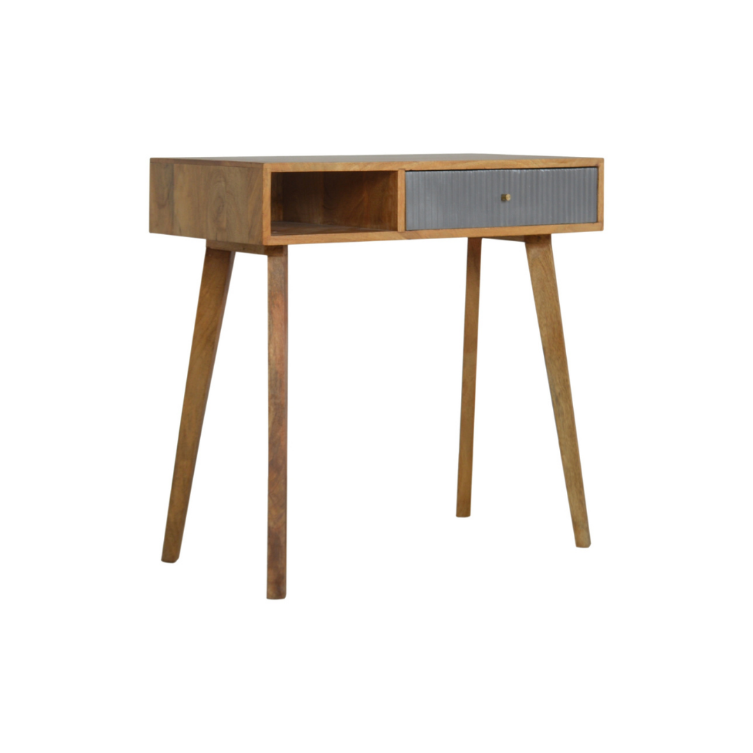 Grey Line Carved Writing Desk