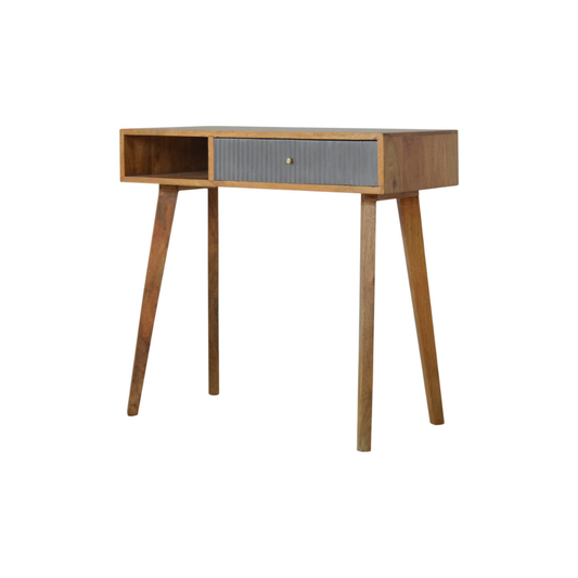 Grey Line Carved Writing Desk