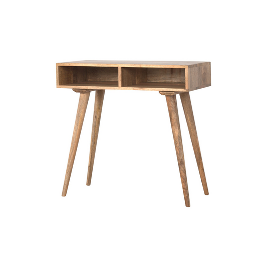 Oak-ish Open Shelf Writing Desk