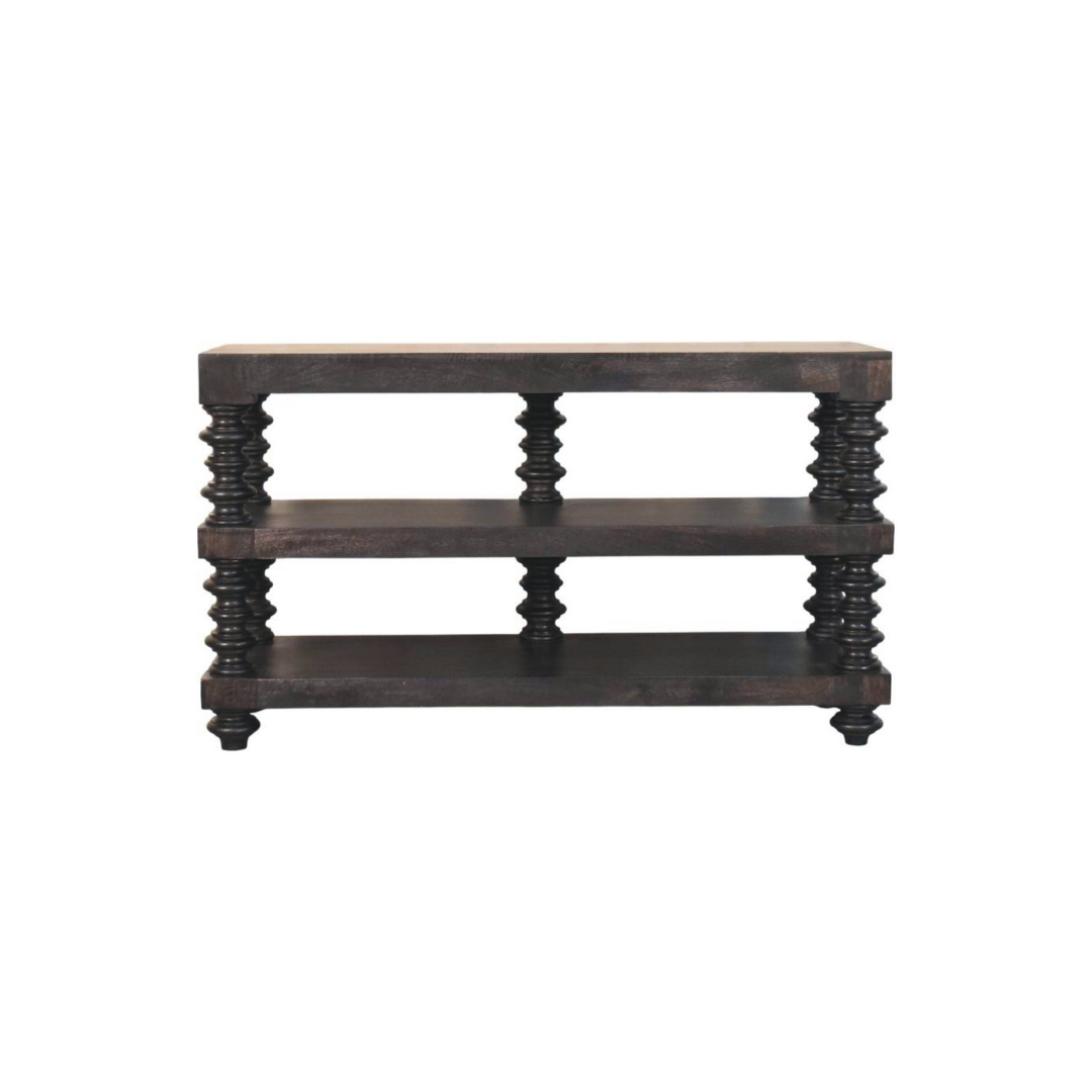 Spindle Shelf Console in Carbon Ash