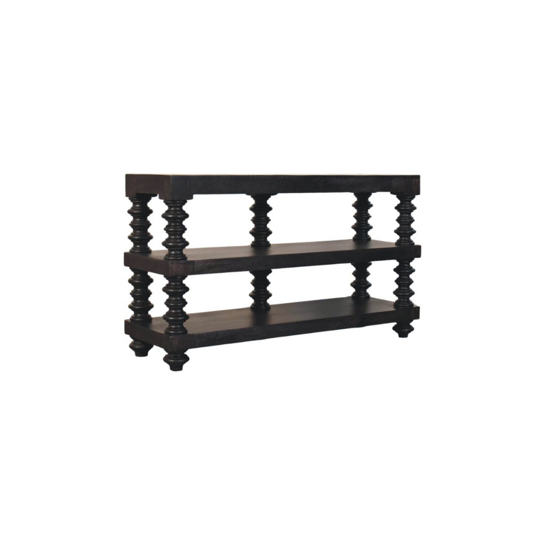 Spindle Shelf Console in Carbon Ash