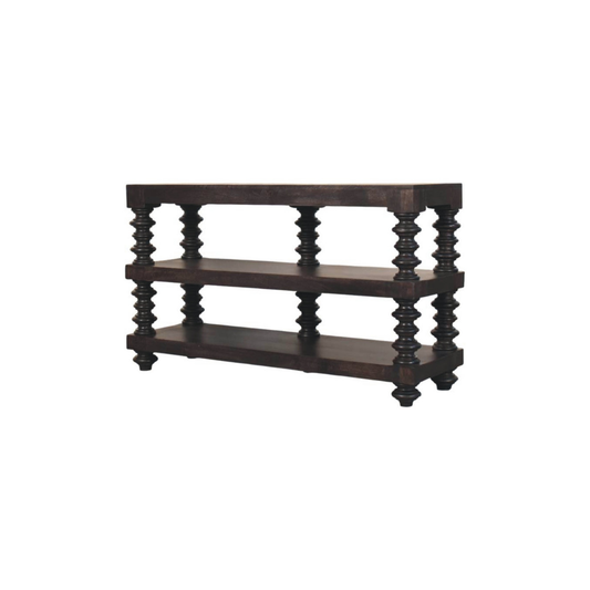 Spindle Shelf Console in Carbon Ash