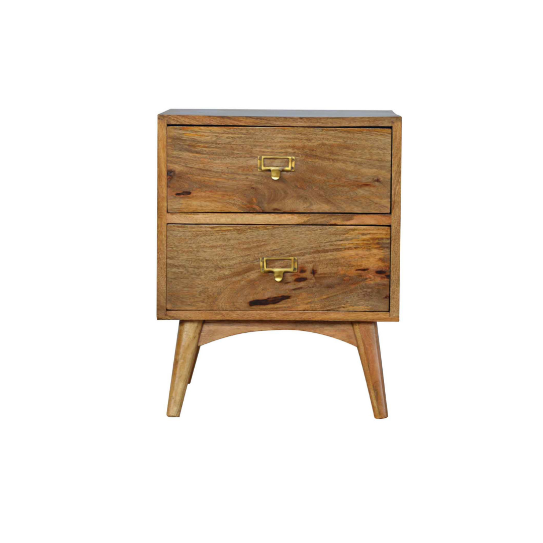 Brass Metal Slot Bedside Table