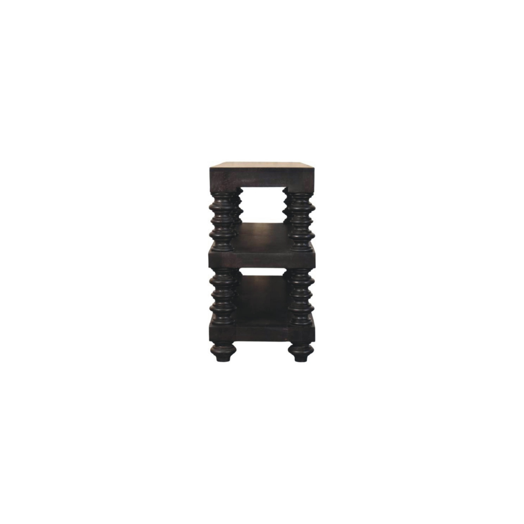 Spindle Shelf Console in Carbon Ash