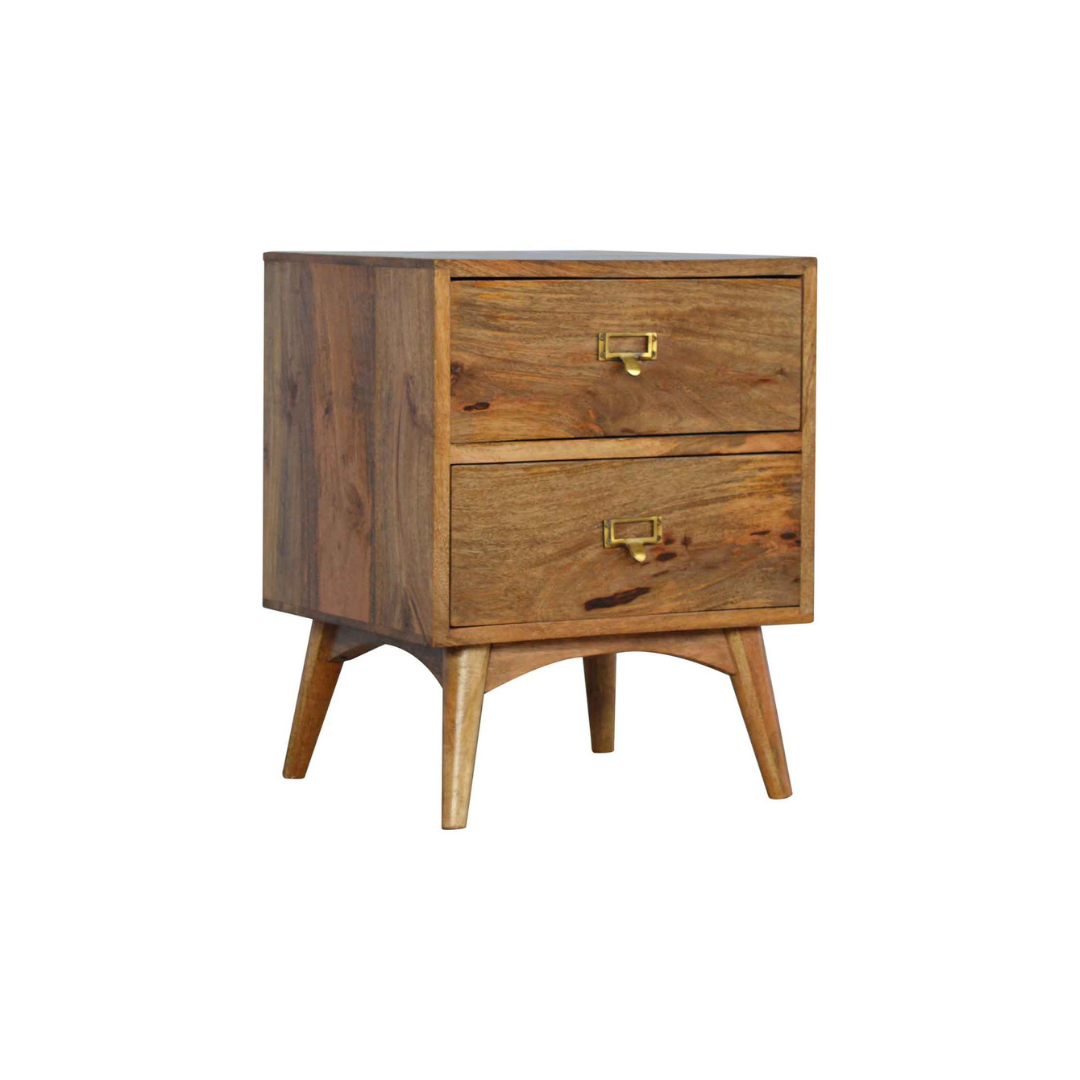 Brass Metal Slot Bedside Table