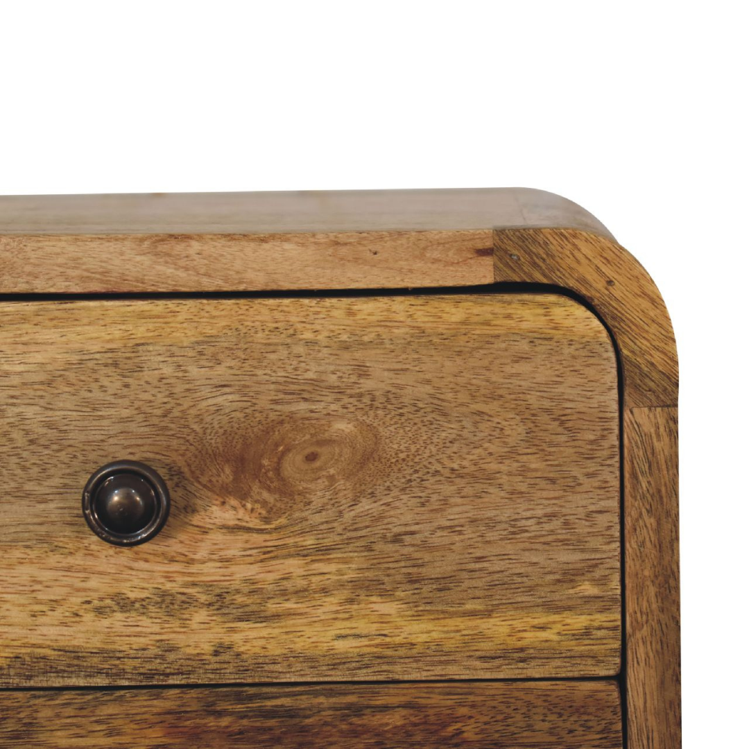 Mini Curve Oak Style Floating Bedside Table