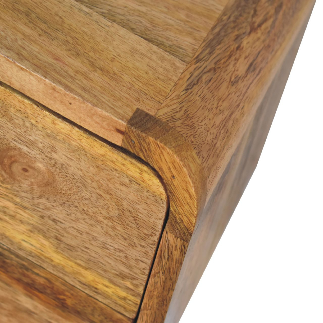 Mini Curve Oak Style Floating Bedside Table