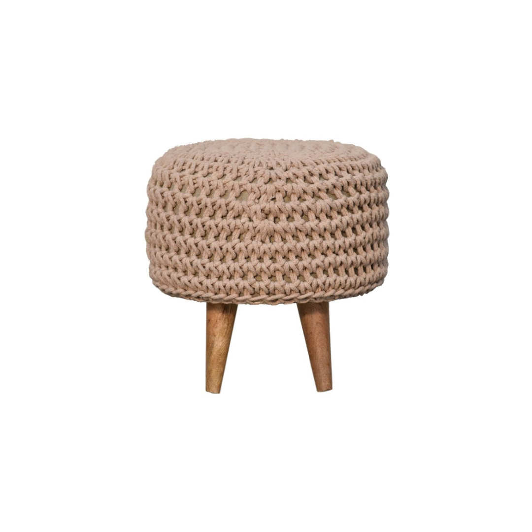 Beige Oblong Footstool