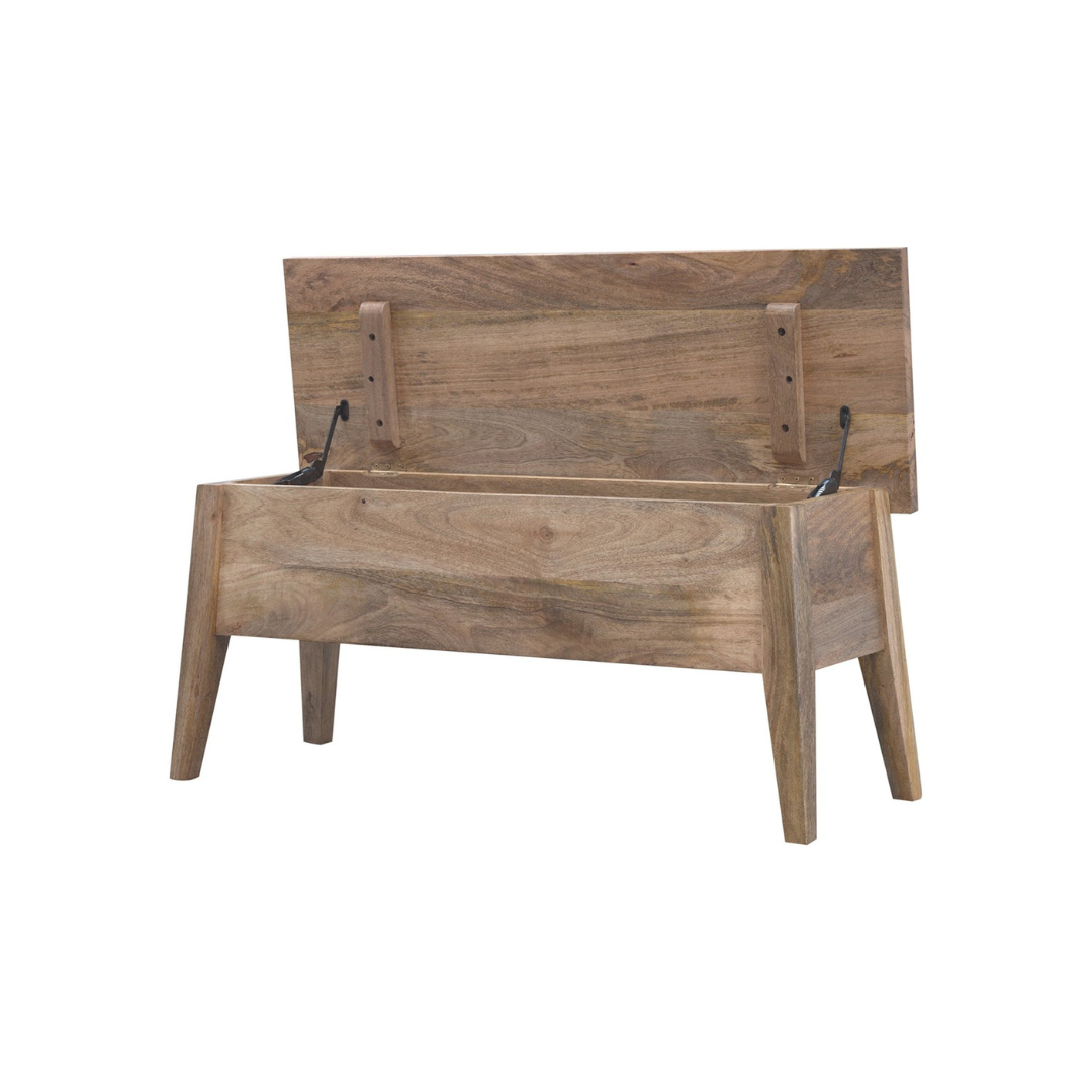 Solid Wood Lid Up Storage Bench