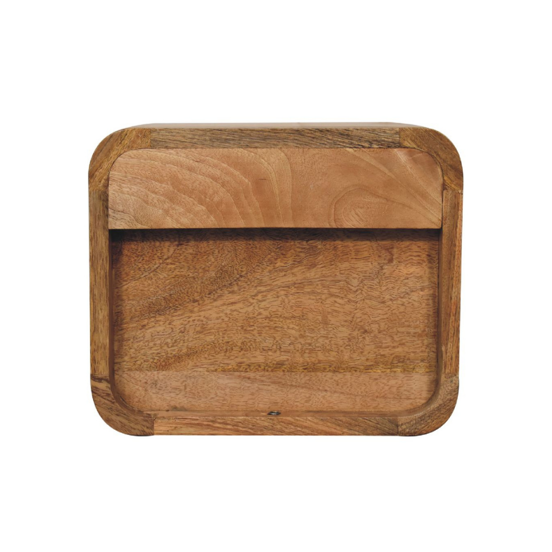 Mini Curve Oak Style Floating Bedside Table