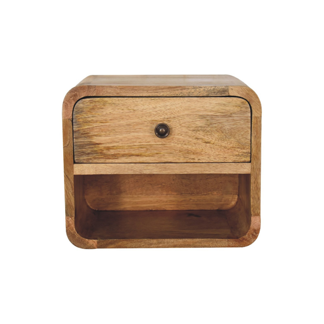 Mini Oak Style Floating Open Bedside Table