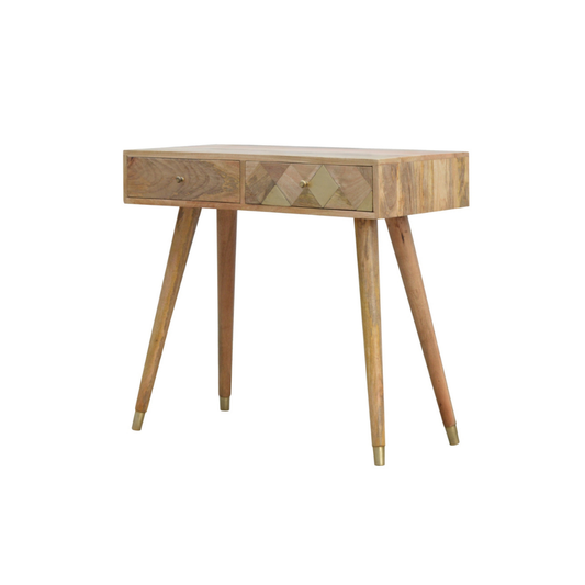 Oak-ish Gold Inlay Console Table