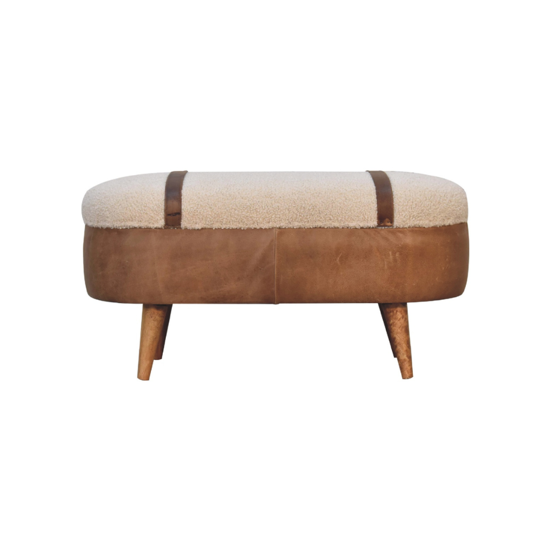 Tan Buffalo Boucle Nordic Bench
