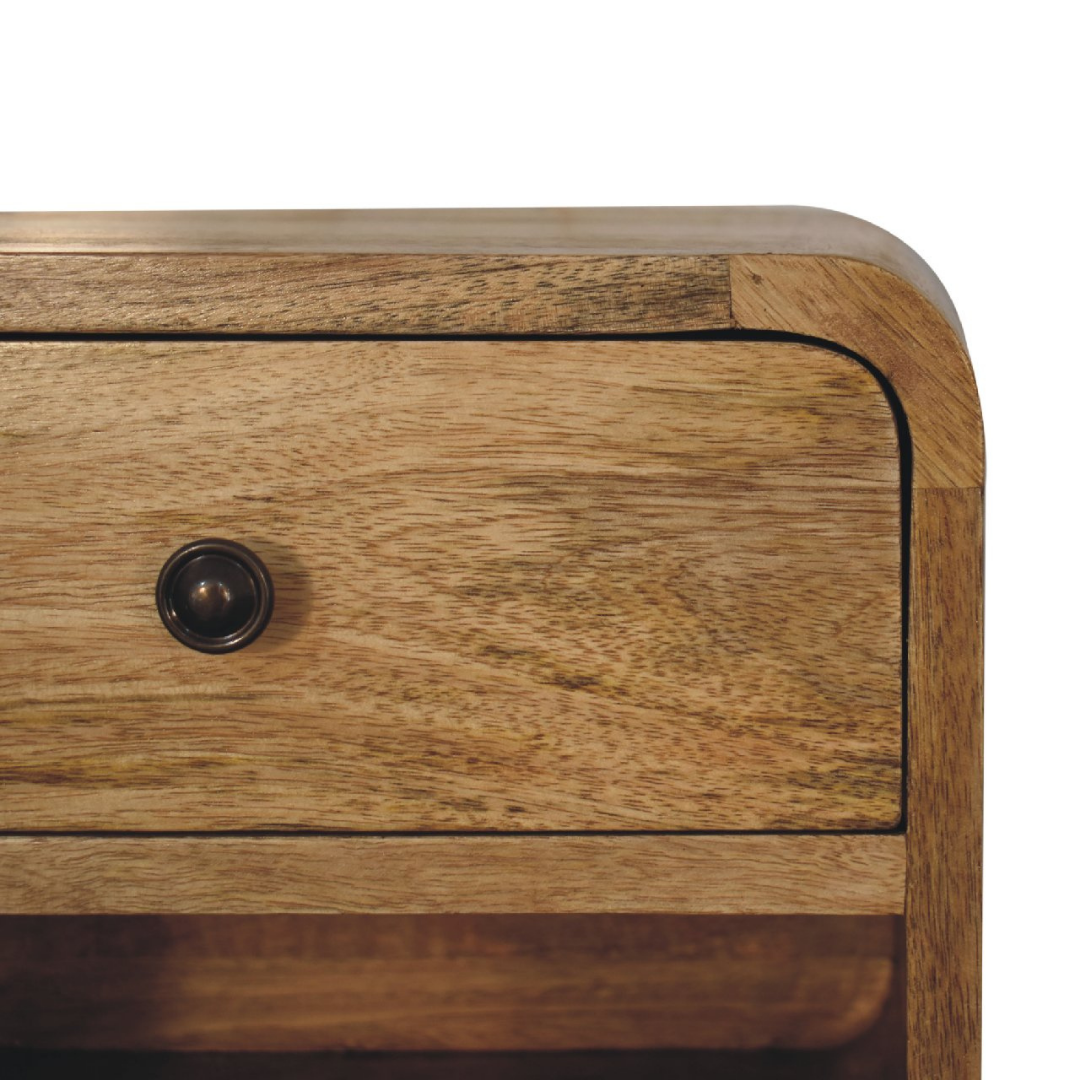 Mini Oak Style Floating Open Bedside Table