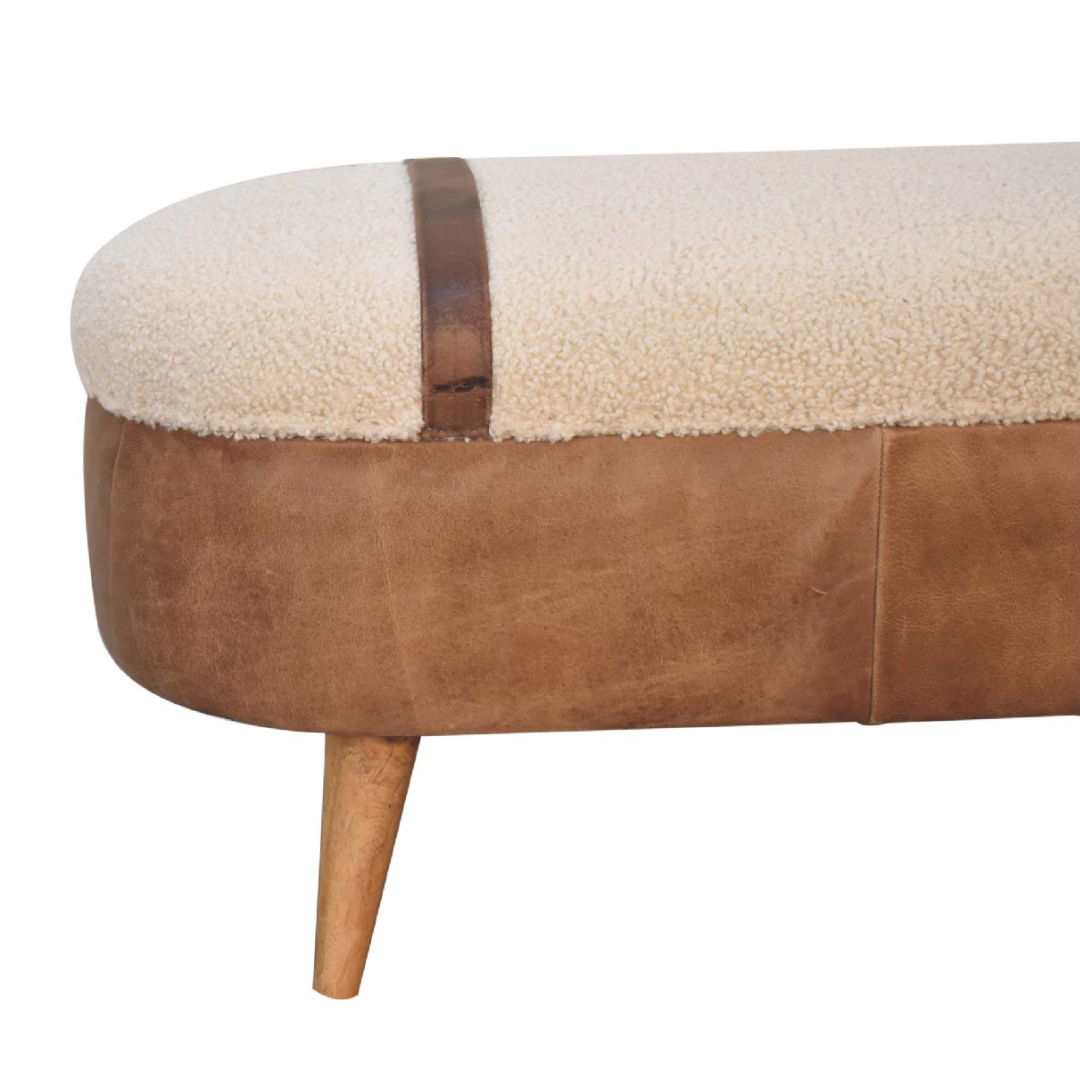 Tan Buffalo Boucle Nordic Bench