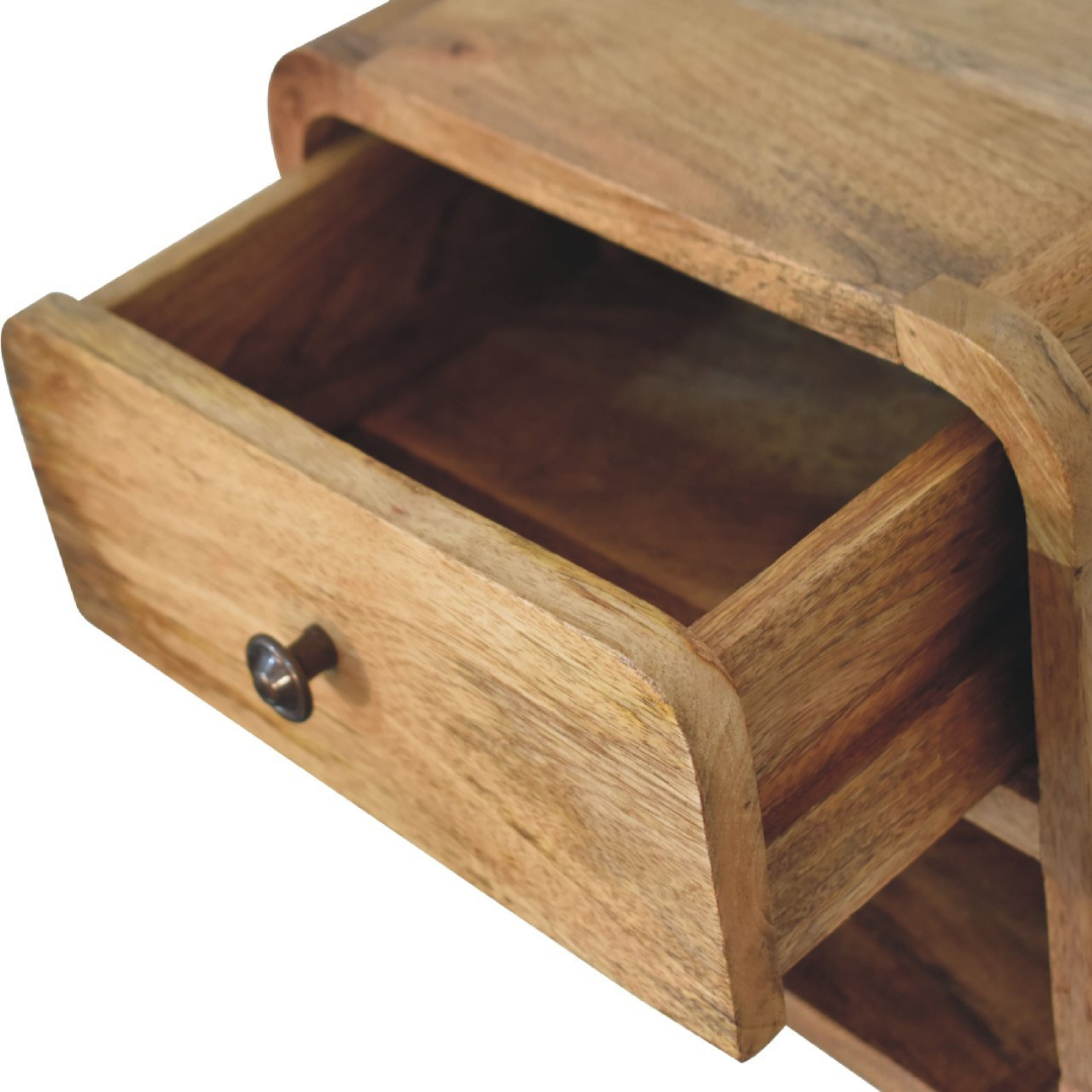 Mini Oak Style Floating Open Bedside Table