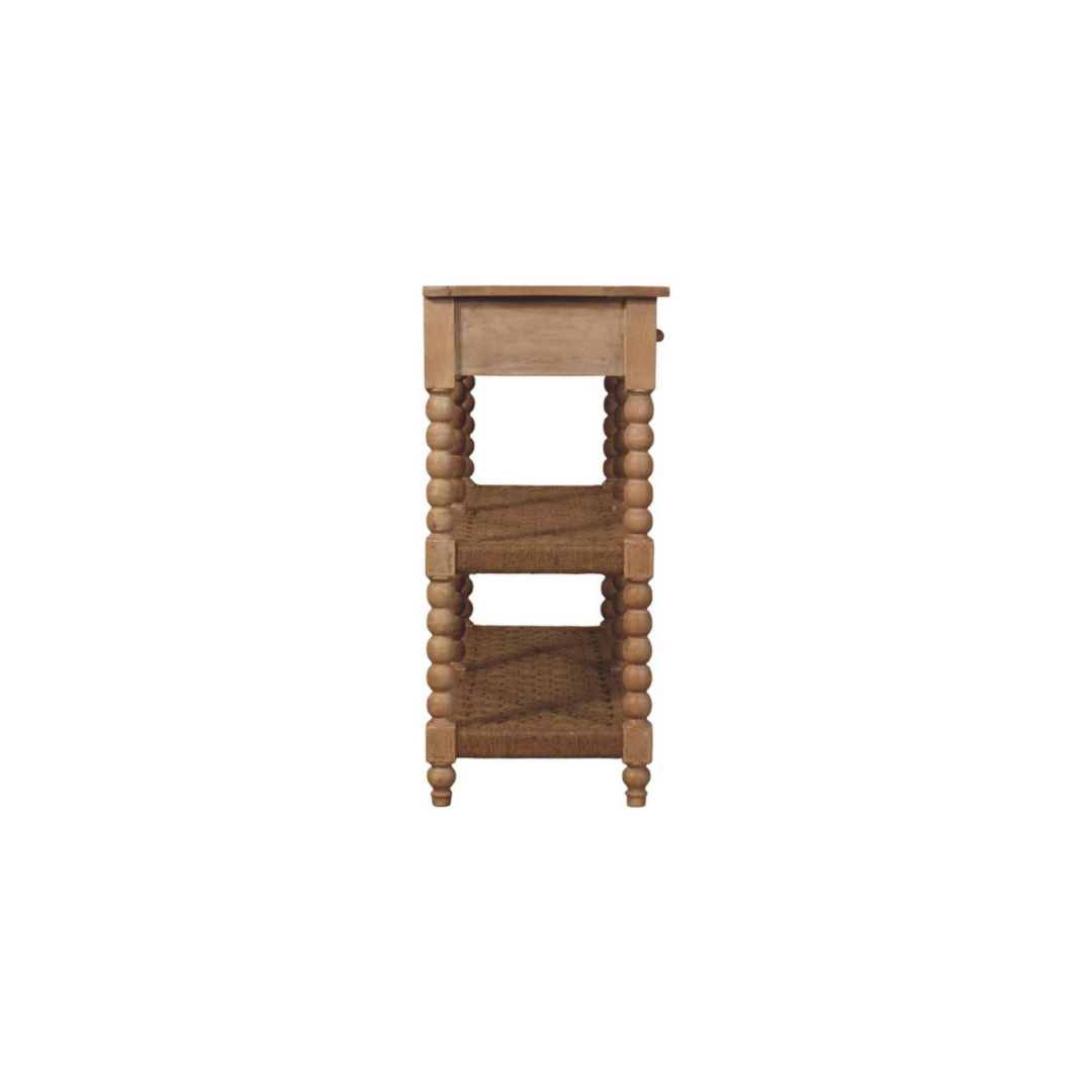 Savoy Bobbin Console with Jute Shelves