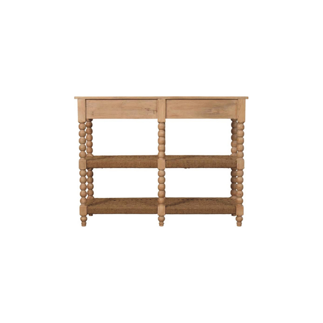 Savoy Bobbin Console with Jute Shelves