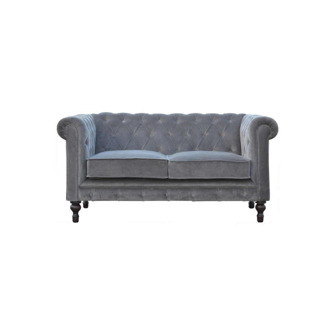 Grey Velvet Chesterfield Sofa
