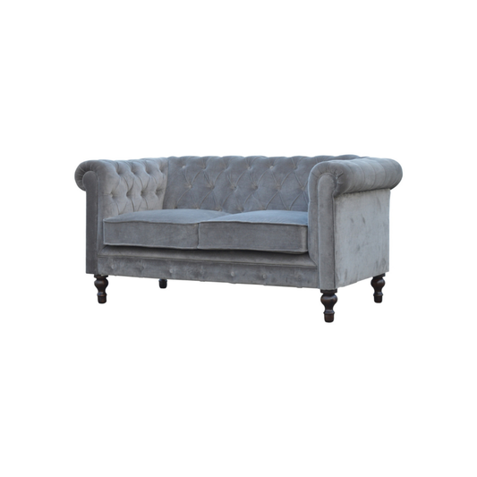 Grey Velvet Chesterfield Sofa
