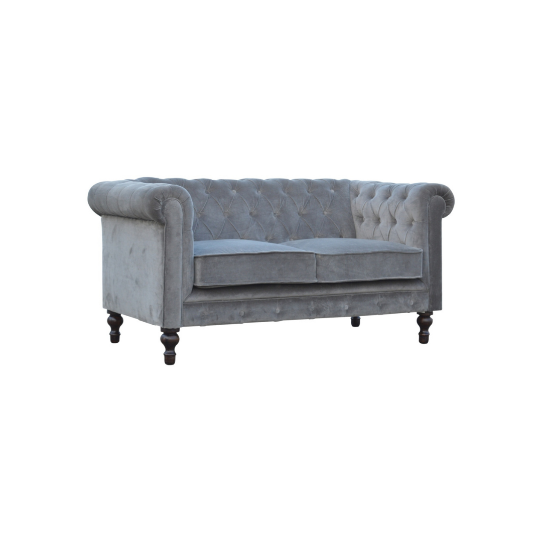 Grey Velvet Chesterfield Sofa