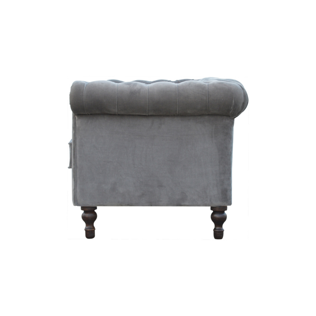 Grey Velvet Chesterfield Sofa