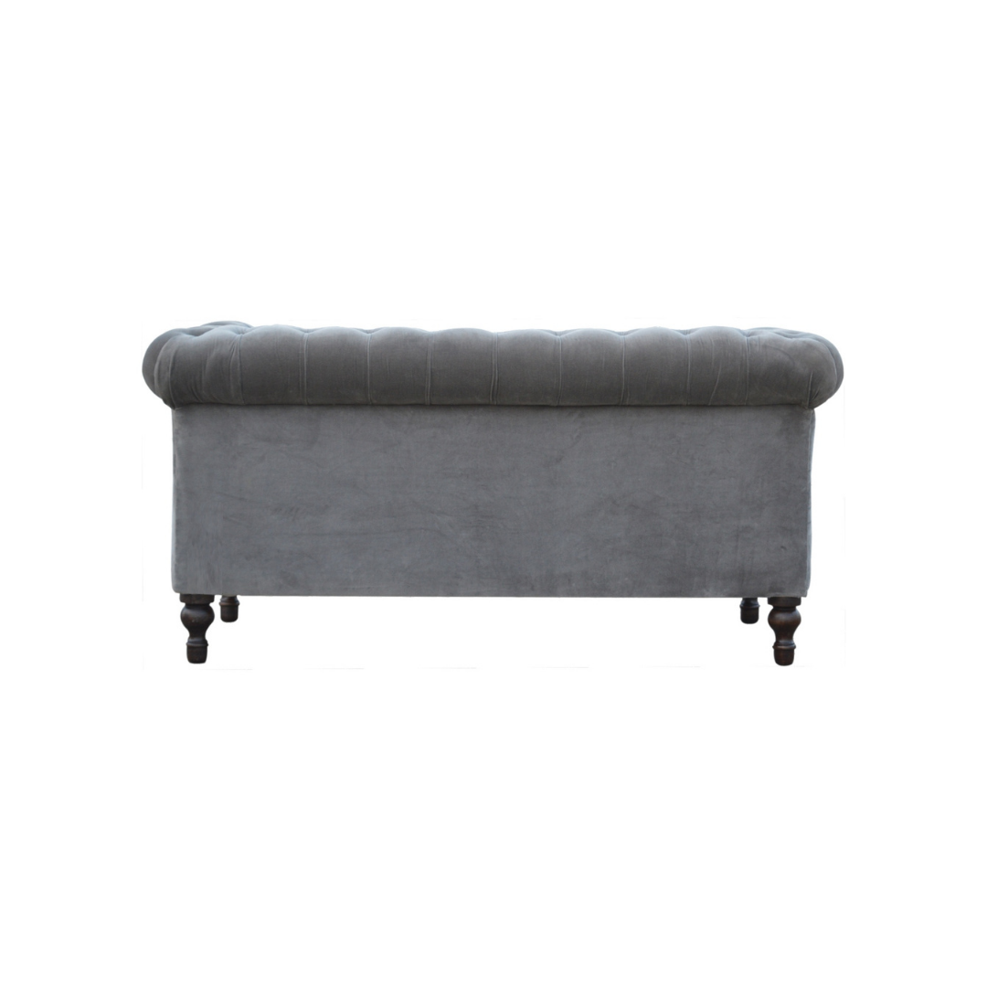 Grey Velvet Chesterfield Sofa