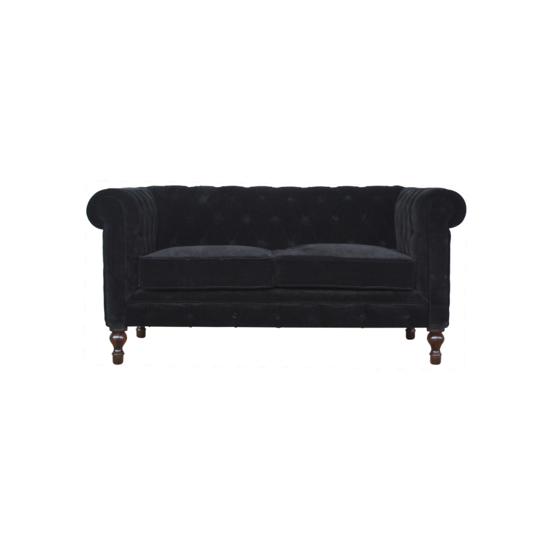 Black Velvet Chesterfield Sofa