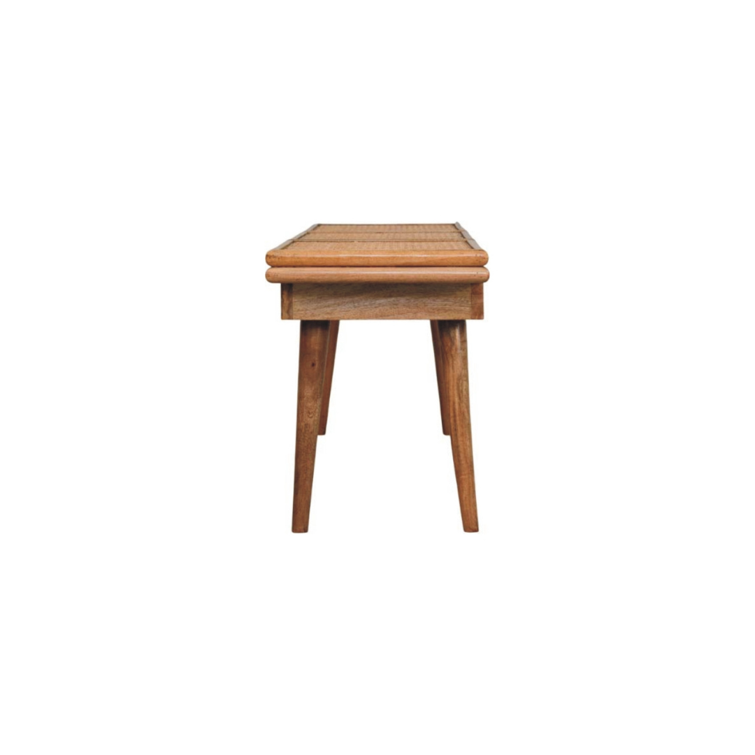 Larissa Triple Accent Oak Style Cane Bench