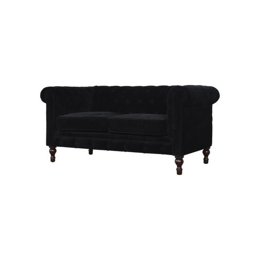 Black Velvet Chesterfield Sofa