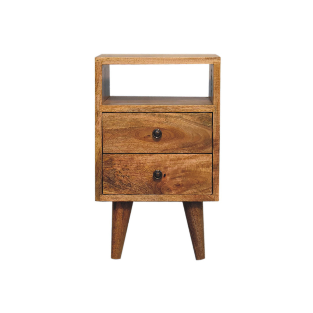 Mini Oak Style Classic Open Bedside Table