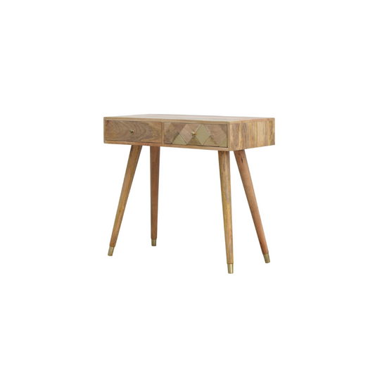 Oak-ish Gold Inlay Console Table