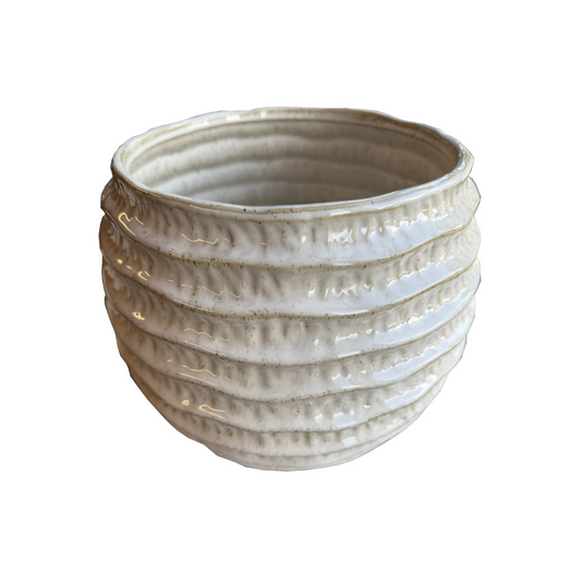 Pallida Ridged Pot Vase