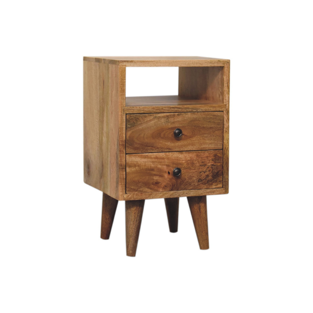 Mini Oak Style Classic Open Bedside Table